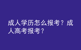 成人學(xué)歷怎么報(bào)考？成人高考報(bào)考？ 