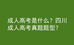 成人高考是什么？四川成人高考真題題型？