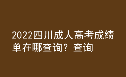 2022四川成人高考成績(jī)單在哪查詢？查詢不了的原因是什么？