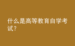 什么是高等教育自學考試？