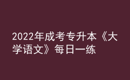 2022年成考專升本《大學(xué)語文》每日一練試題12月06日