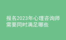 報(bào)名2023年心理咨詢師需要同時(shí)滿足哪些要求 