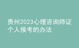 貴州2023心理咨詢師證個(gè)人報(bào)考的辦法 具體考報(bào)流程