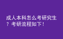 成人本科怎么考研究生？考研流程如下！