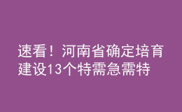 速看！河南省確定培育建設(shè)13個特需急需特色骨干學(xué)科（群）