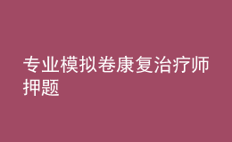 專業(yè)模擬卷康復(fù)治療師押題