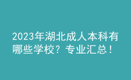 2023年湖北成人本科有哪些學(xué)校？專業(yè)匯總！