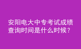 安陽電大中?？荚嚦煽儾樵儠r間是什么時候？