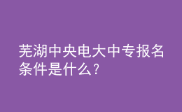 蕪湖中央電大中專報(bào)名條件是什么？