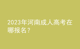 2023年河南成人高考在哪報(bào)名？