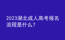 2023湖北成人高考報名流程是什么？