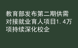 教育部發(fā)布第二期供需對接就業(yè)育人項目1.4萬項 持續(xù)深化校企合作促就業(yè)