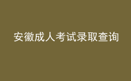 安徽成人考試錄取查詢