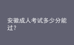 安徽成人考試多少分能過？