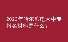 2023年哈爾濱電大中專報名材料是什么？