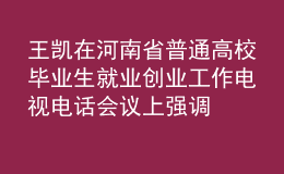 王凱在河南省普通高校畢業(yè)生就業(yè)創(chuàng)業(yè)工作電視電話會(huì)議上強(qiáng)調(diào)