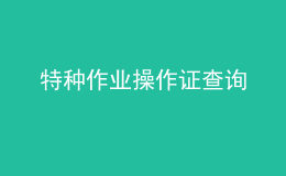 特種作業(yè)操作證查詢(xún)