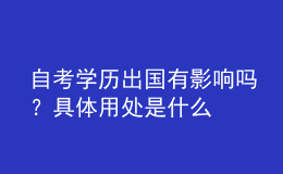 自考學(xué)歷出國有影響嗎？具體用處是什么 