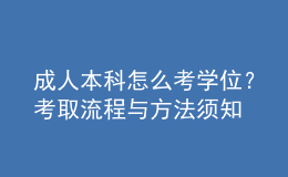 成人本科怎么考學位？考取流程與方法須知