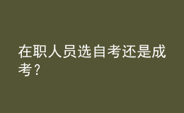 在職人員選自考還是成考？