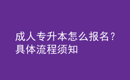 成人專升本怎么報(bào)名？具體流程須知