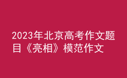 2023年北京高考作文題目《亮相》模范作文