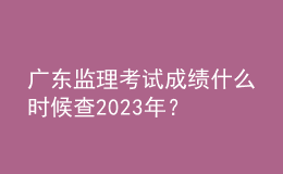 廣東監(jiān)理考試成績(jī)什么時(shí)候查2023年？