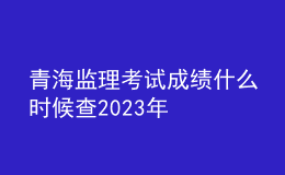 青海監(jiān)理考試成績(jī)什么時(shí)候查2023年