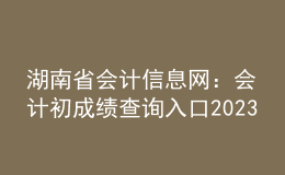 湖南省會(huì)計(jì)信息網(wǎng)：會(huì)計(jì)初成績(jī)查詢?nèi)肟?023