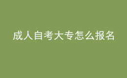 成人自考大專怎么報名 