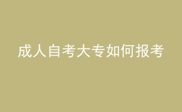 成人自考大專如何報考 