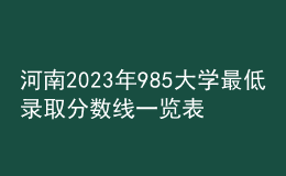 河南2023年985大學(xué)最低錄取分?jǐn)?shù)線一覽表