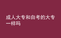 成人大專和自考的大專一樣嗎 