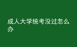 成人大學(xué)統(tǒng)考沒過怎么辦