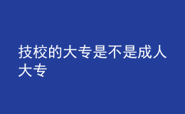 技校的大專是不是成人大專