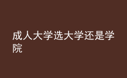 成人大學(xué)選大學(xué)還是學(xué)院