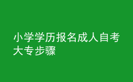 小學(xué)學(xué)歷報(bào)名成人自考大專步驟 