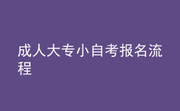 成人大專小自考報名流程 