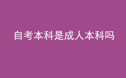 自考本科是成人本科嗎 