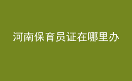 河南保育員證在哪里辦