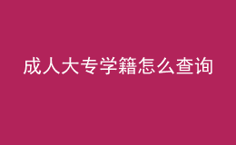 成人大專學籍怎么查詢