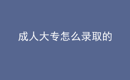 成人大專怎么錄取的