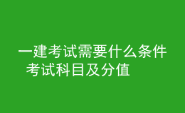 一建考試需要什么條件 考試科目及分值