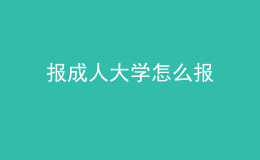 報(bào)成人大學(xué)怎么報(bào)