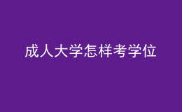 成人大學(xué)怎樣考學(xué)位