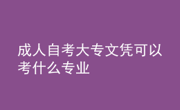 成人自考大專文憑可以考什么專業(yè) 