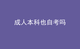 成人本科也自考嗎 