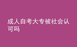 成人自考大專被社會認可嗎 