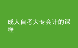 成人自考大專會計的課程 