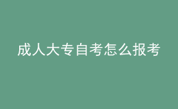 成人大專自考怎么報(bào)考 